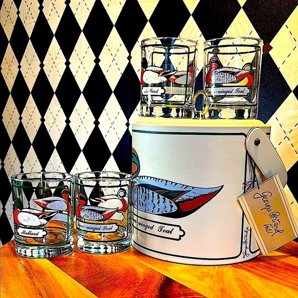 Vintage Georges Briard Ice Cooler with Lid & 4 Glass Set - Picture 16 of 16